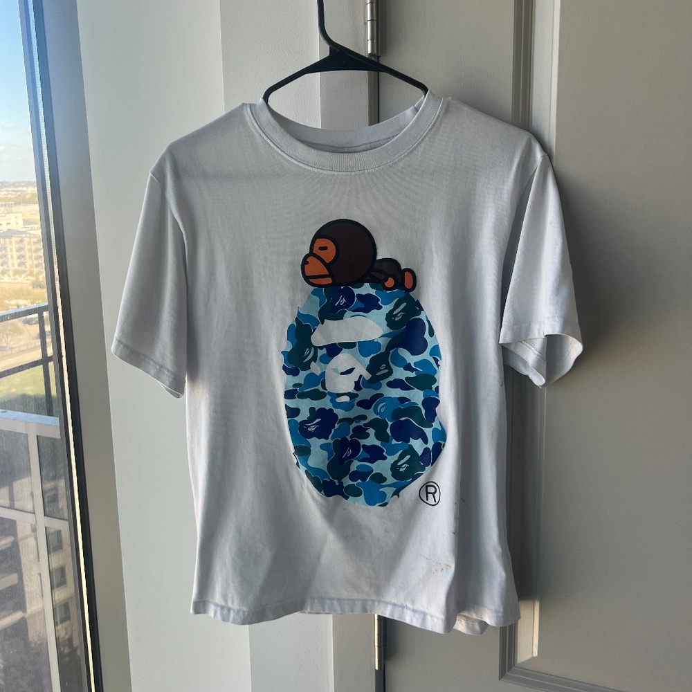 A Bathing Ape White/Blue T-shirt